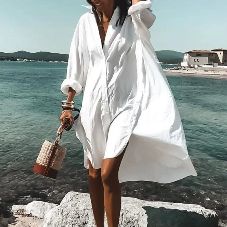 Robe chemise fluide tendance Robe blanche