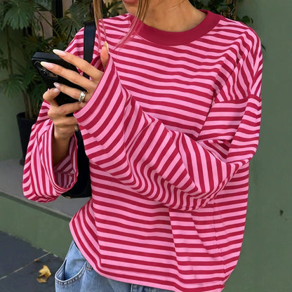 T-shirt da donna girocollo color block - Morbido e versatile