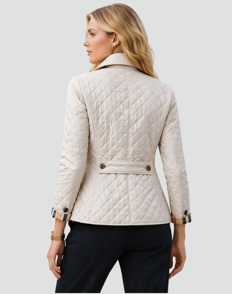 Veste femme matelassee a col et boutons - Elegante et pratique