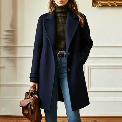 Manteau mi-long femme a revers - Retro et chic