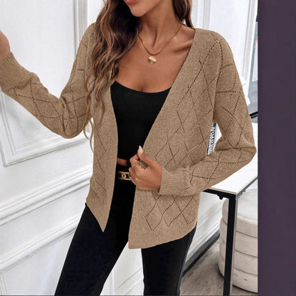 Gennembrudt cardigan til kvinder med lange ærmer – Let og elegant