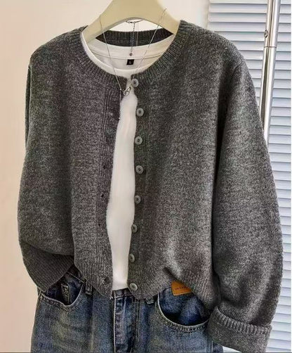 Cardigan court femme col rond - Doux et facile