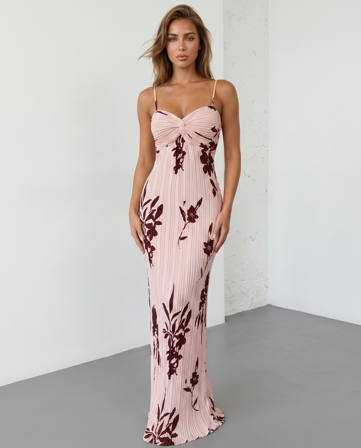 Robe maxi fleurie femme bustier twist - Fluide et raffinee