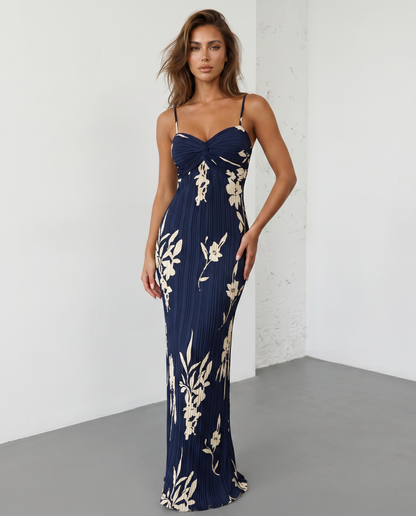 Robe maxi fleurie femme bustier twist - Fluide et raffinee