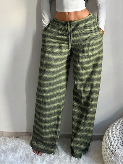 Women's wide-leg striped pants - Flowing and comfortable