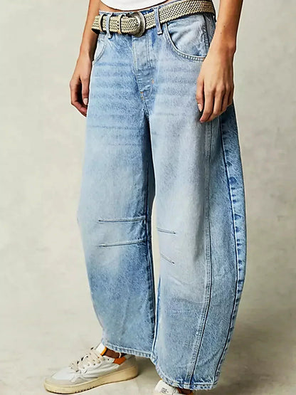 Jean Taille Haute Tendance pour Femme – Pantalon en Denim Large et Unique