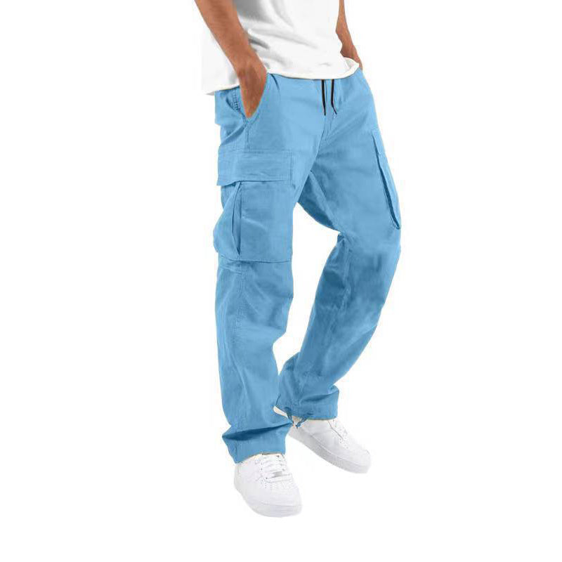 Pantalon Cargo Homme Coupe Ample à Jambes Larges – Pantalon Décontracté en Coton Mélangé