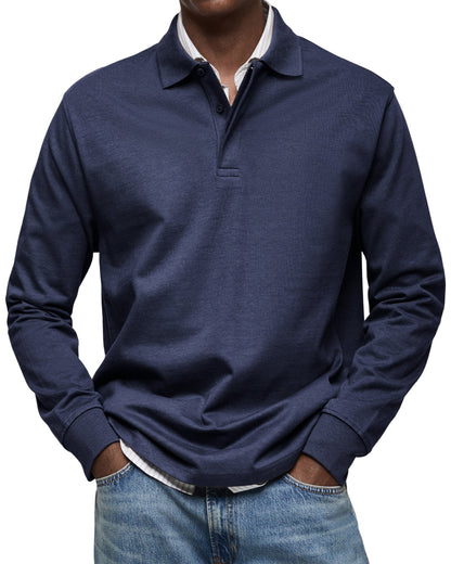 Chemise Polo à Manches Longues Décontractée pour Homme