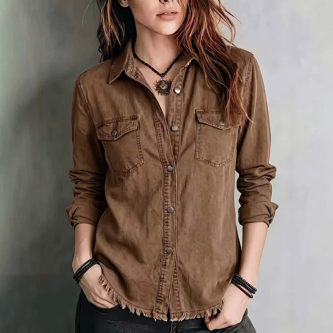 Chemise western femme a franges - Retro et originale