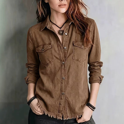 Chemise western femme a franges - Retro et originale