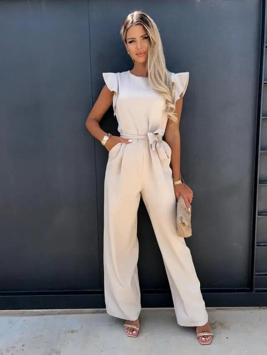 Combinaison élégante et confortable femmes à manches papillon – Tenue une-pièce légère et stylée pour occasions formelles et décontractées