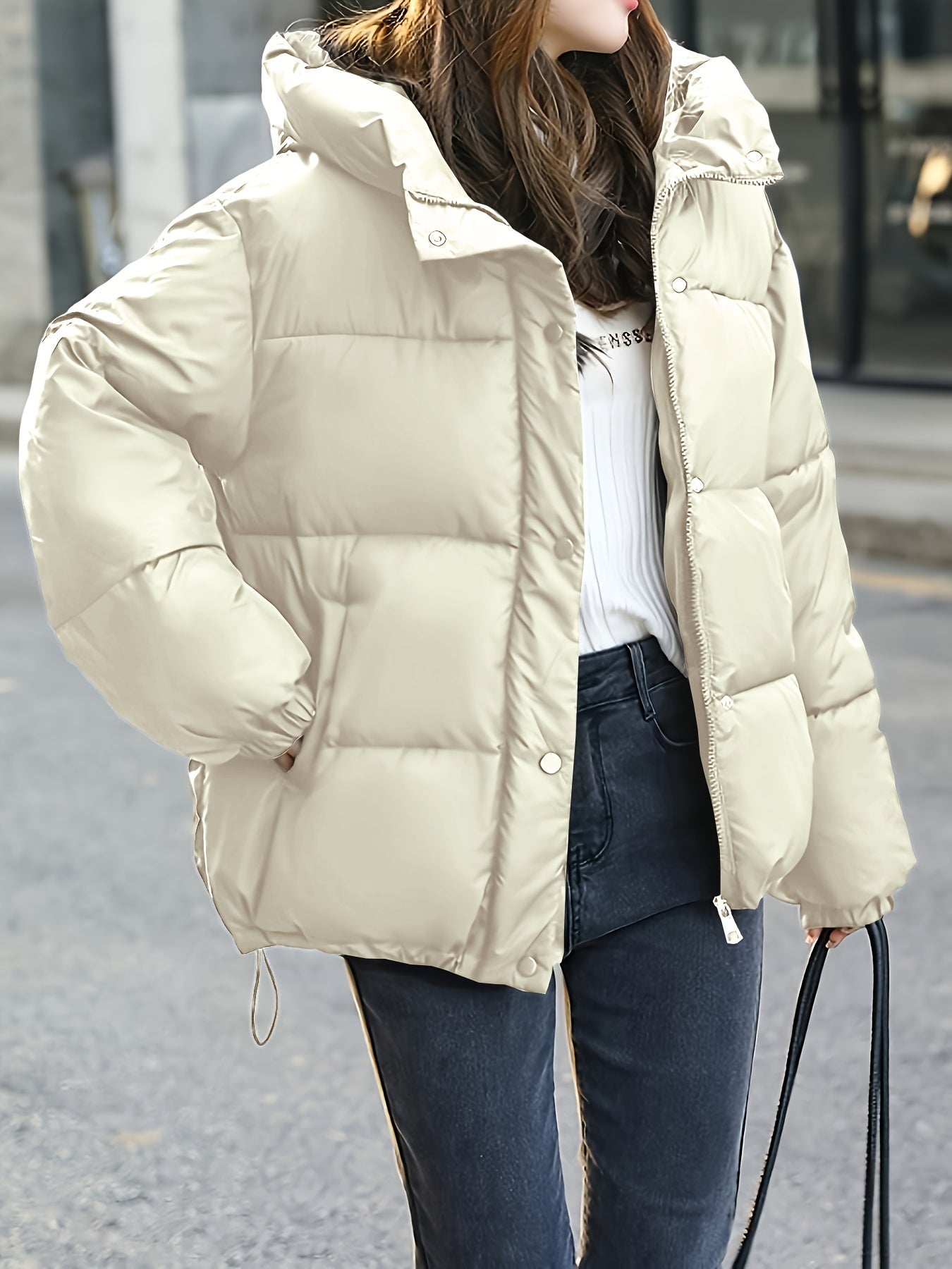Veste matelassée légère à capuche pour femme – Vêtement d’hiver élégant