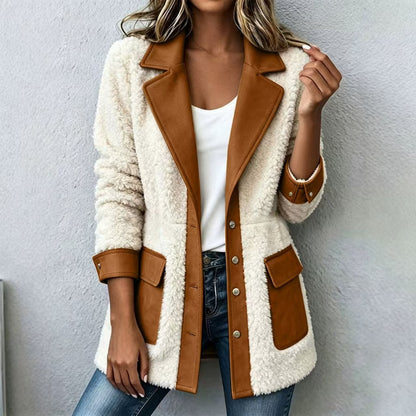 Women's denim patchwork cardigan - Warm and original