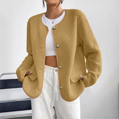 Cappotto in lana testurizzata da donna per taglie forti, ispirato a Chanel – Stile classico ed elegante
