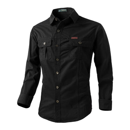 Chemise Cargo à Manches Longues Premium pour Homme – Vêtement de Travail Décontracté à Coupe Ample