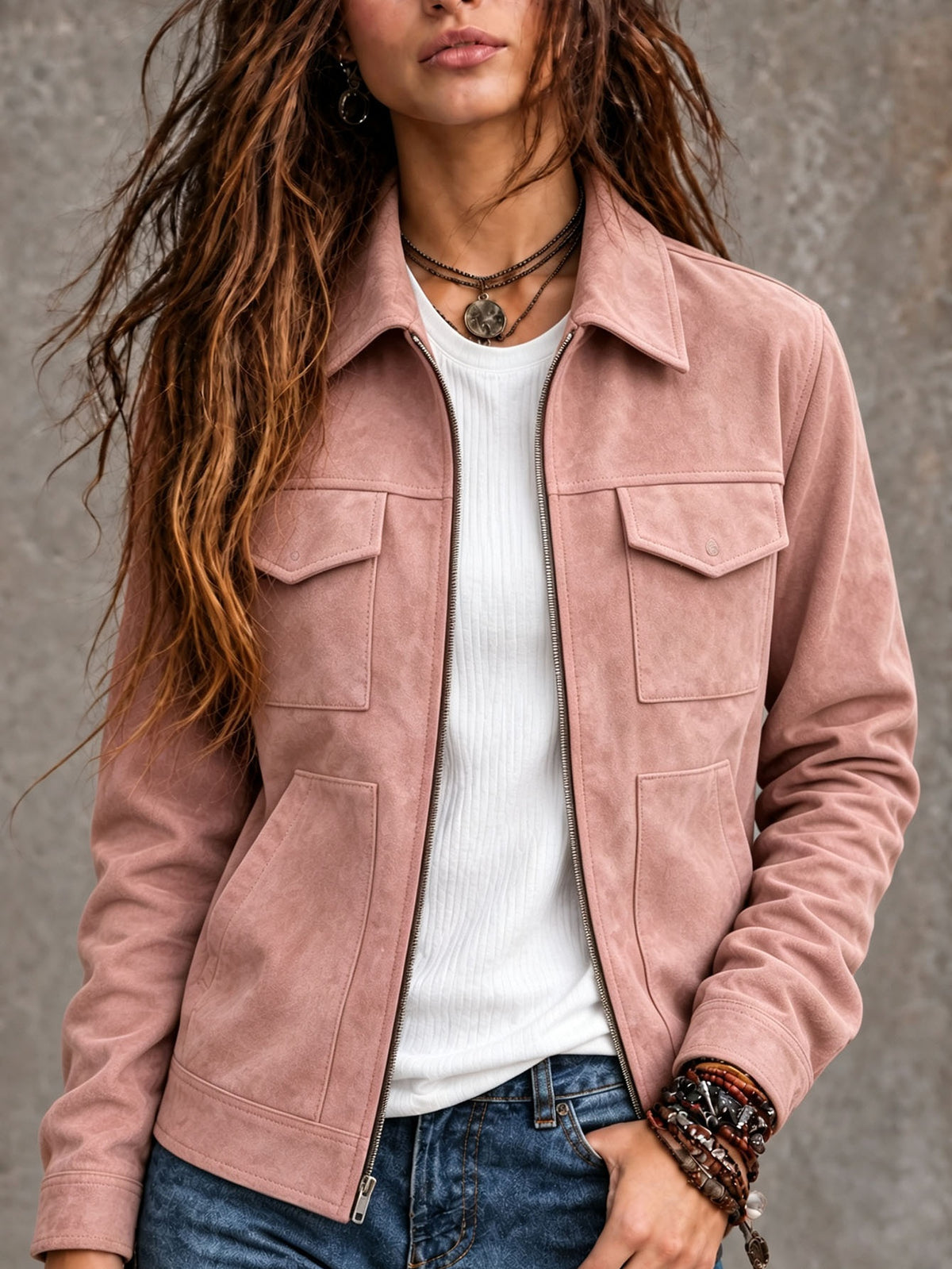 Veste suede vintage femme - Relax et intemporelle