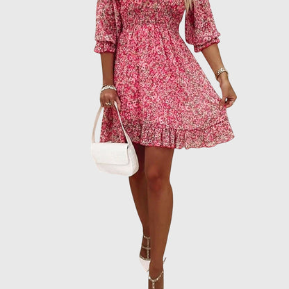 Robe Fleurie à Manches Bouffantes Elisa – Légèreté et Confort pour l’Été