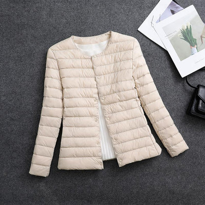 Veste légère isolante pour femme – Vêtement intérieur court à col rond