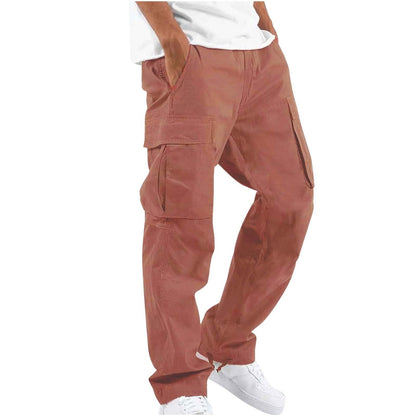 Pantalon Cargo Homme Coupe Ample à Jambes Larges – Pantalon Décontracté en Coton Mélangé