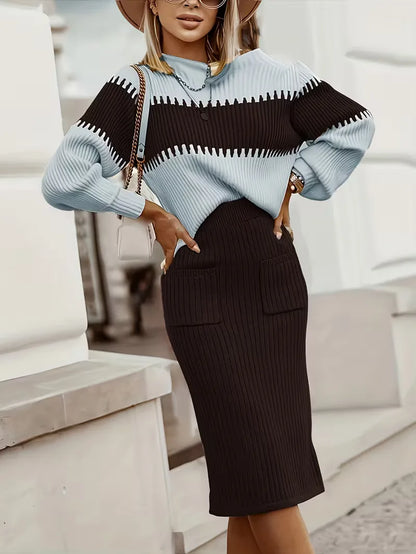 Ensemble deux pieces texture cotelee - Coordonne et confortable