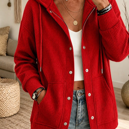 Cardigan da donna con cappuccio e coulisse - Casual e confortevole