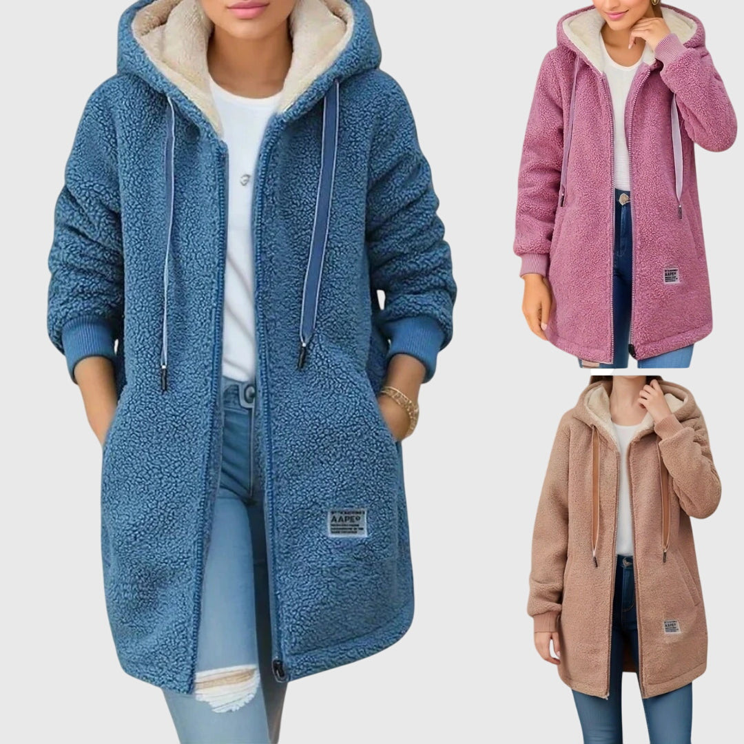 Veste Polaire à Capuche pour Femme – Couche Hivernale Douce et Zippée