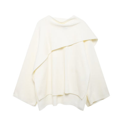 Cape Écharpe Élégante Femme – Manteau Asymétrique Oversize en Maille