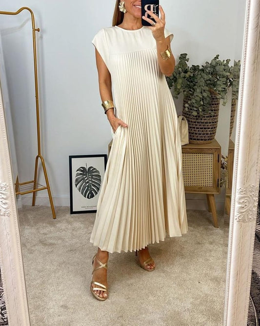 Robe maxi plissée femme élégante – Fluide et raffinée