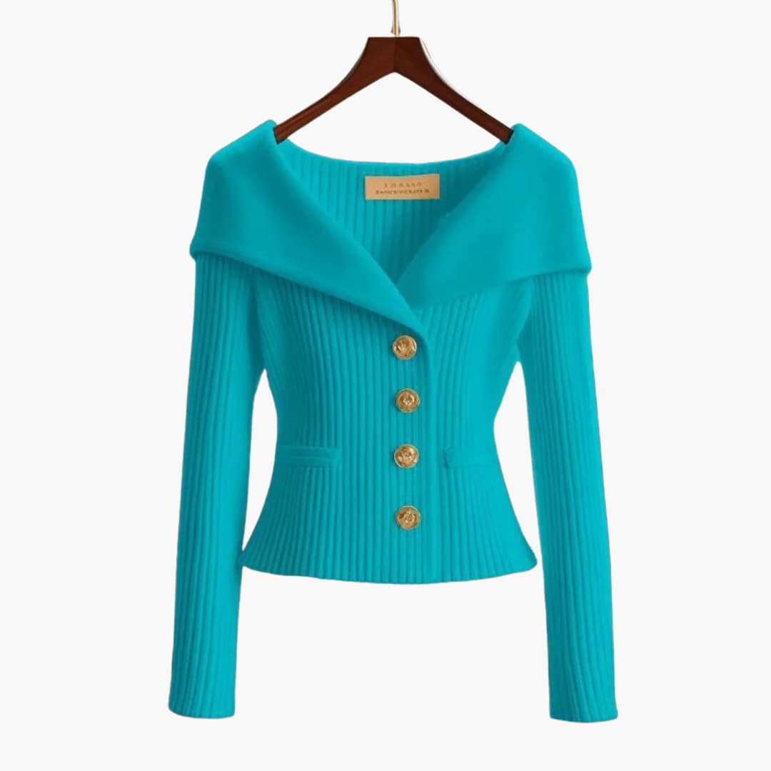 Gilet Côtelé Court Élégant pour Femme – Tricot Boutonné Confortable