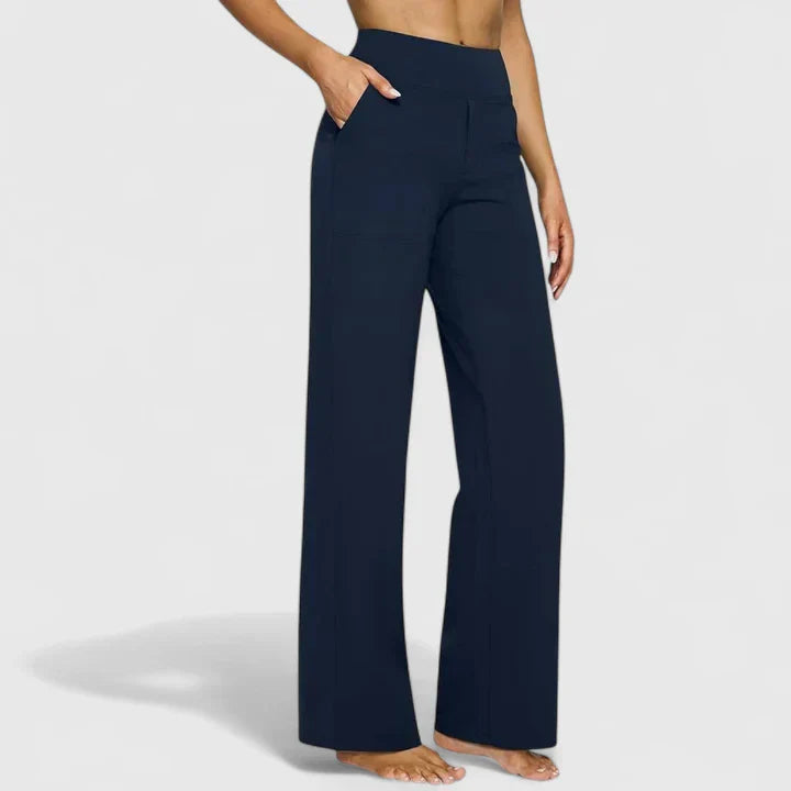 Pantalon Femme Taille Haute à Jambe Droite – Coupe Décontractée Confortable