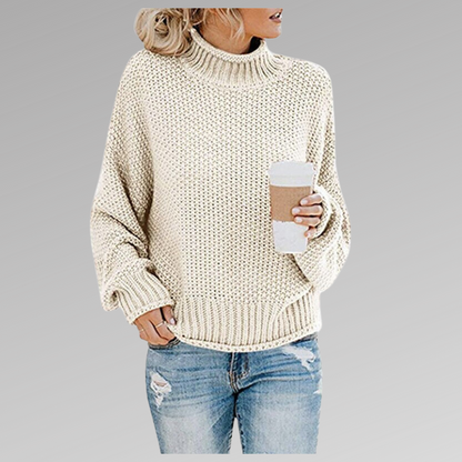 Pull Col Roulé Oversize En Maille Pour Femme – Pull Ample Confortable