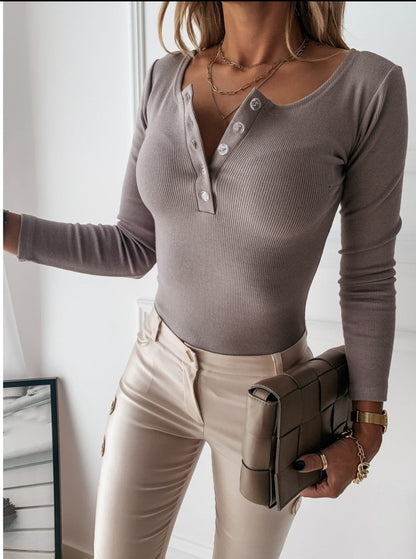 Chemise Henley de Luxe et Confortable pour Femme
