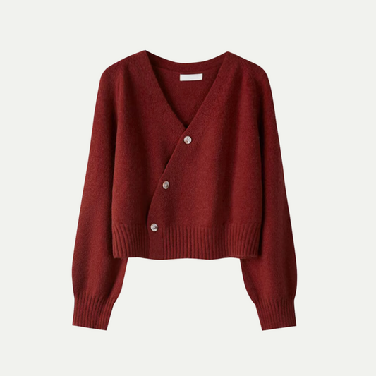 Cardigan Femme Haut de Gamme en Laine à Col V – Courte Maille Douillette