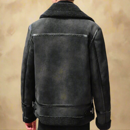 Manteau d’Hiver en Suède Premium pour Homme Ceinture – Manteau Chaud eStylé