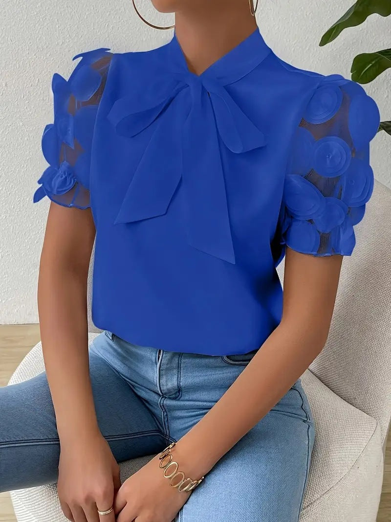 Blouse élégante femme à nœud – Chemisier chic et raffiné