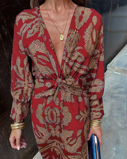 Robe Midi Élégante à Décolleté en V Femme – Coupe Flatteuse, Détail Raffiné
