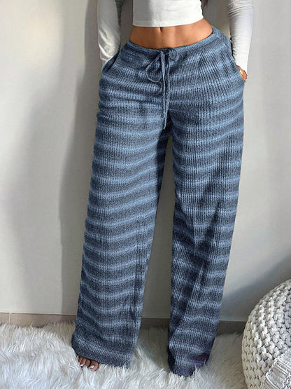 Women's wide-leg striped pants - Flowing and comfortable