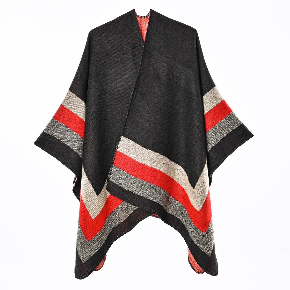 Poncho femme jacquard effet cachemire - Chic et enveloppant