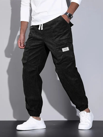 Pantalon Cargo Ajusté pour Homme – Pantalon en Velours Côtelé Confortable