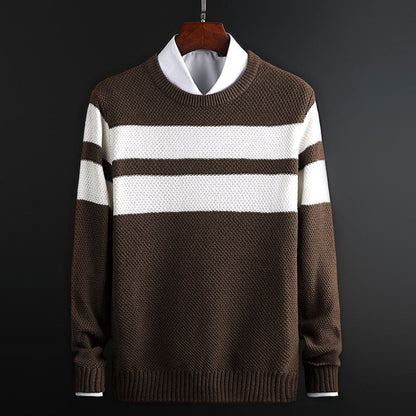Pull ras du cou à rayures pour homme – Tricot confortable et élégant