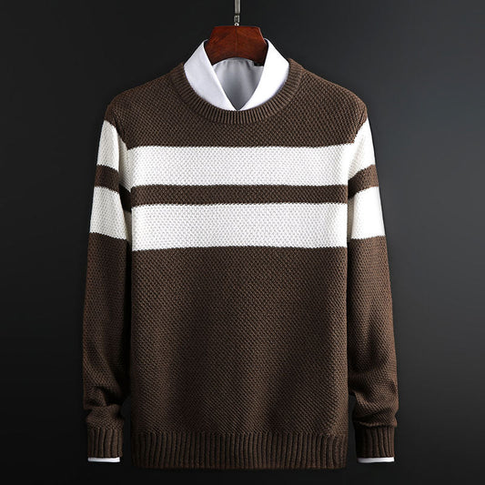 Pull ras du cou à rayures pour homme – Tricot confortable et élégant