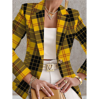Marineblå blazer til kvinder med hvide prikker – Chic, elegant og afslappet stil