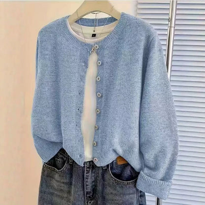 Cardigan court femme col rond - Doux et facile