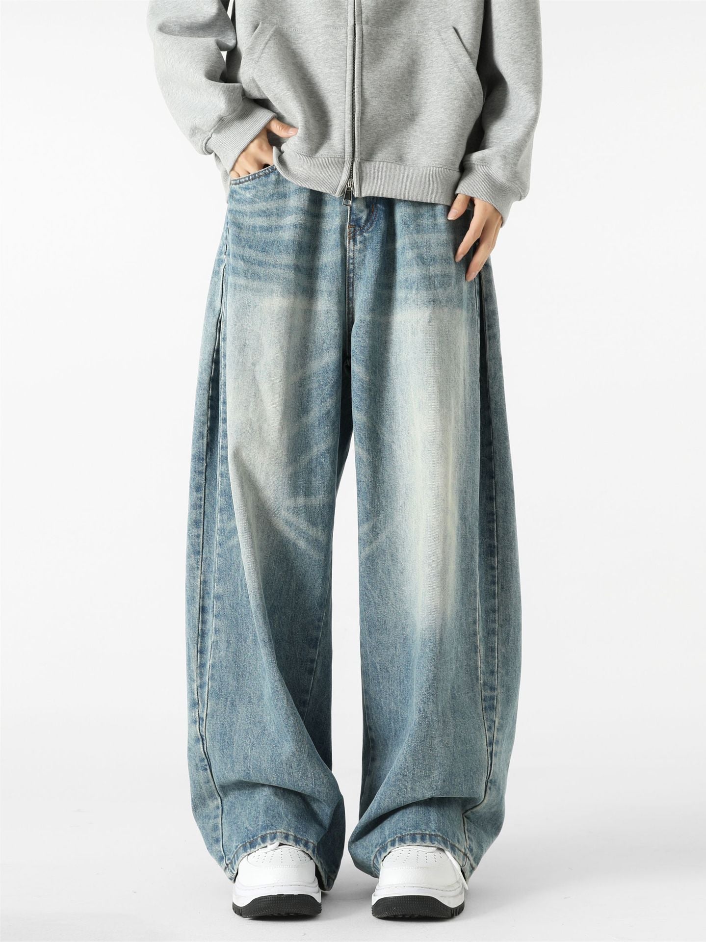 Jean Large et Stylé pour Hommes – Pantalon Décontracté en Denim