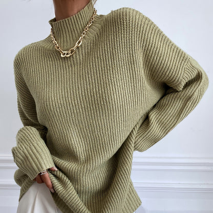 Pull col roule femme coupe ample - Minimaliste et chaud