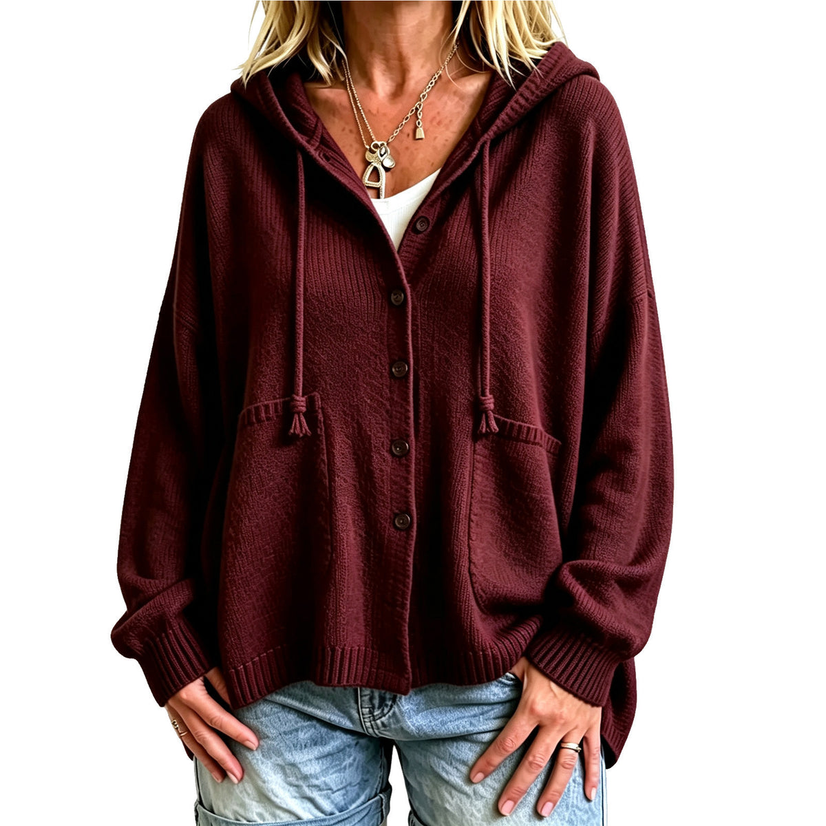 Top corto da donna con cappuccio e coulisse - Sportivo e casual
