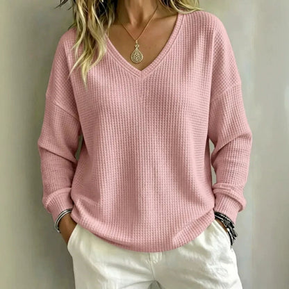 Pullover casual con scollo a V da donna – Uno stile casual e confortevole per tutti i giorni