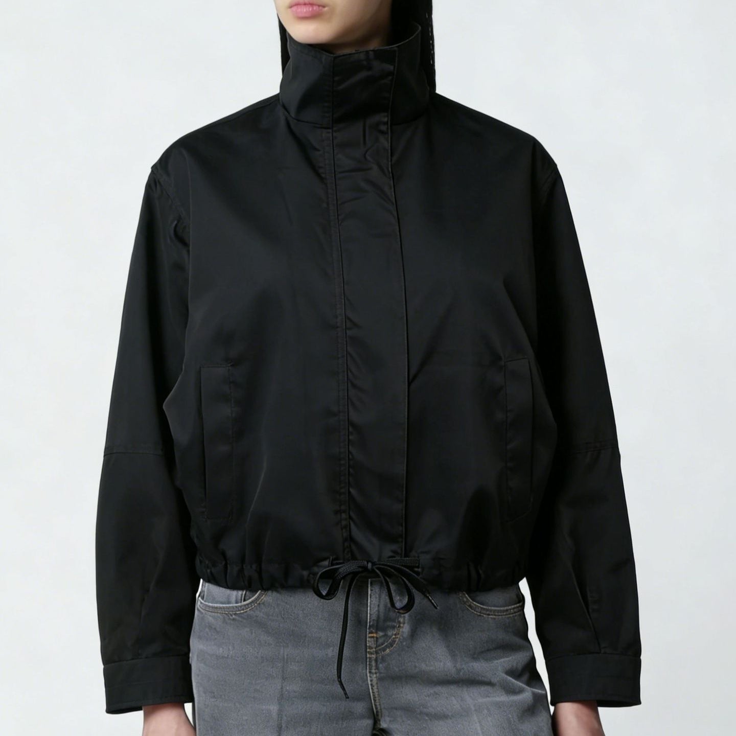 Trench femme col montant manches longues - Minimaliste et moderne