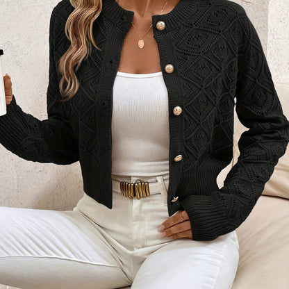 Cardigan femme boutonne ajoure - Elegant et leger