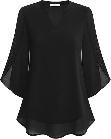 Blouse Décontractée Élégante Femme – Haut Col V Ample et Confortable